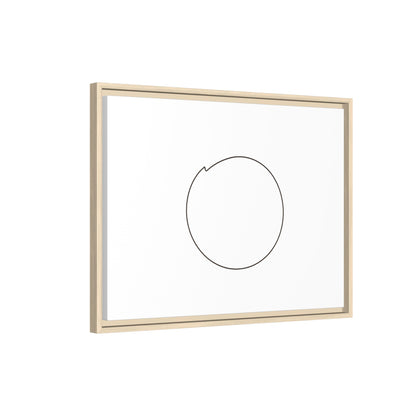 Framed matte canvas wall art featuring a minimal circular line design, by Printify, showcasing modern abstract wall decor.