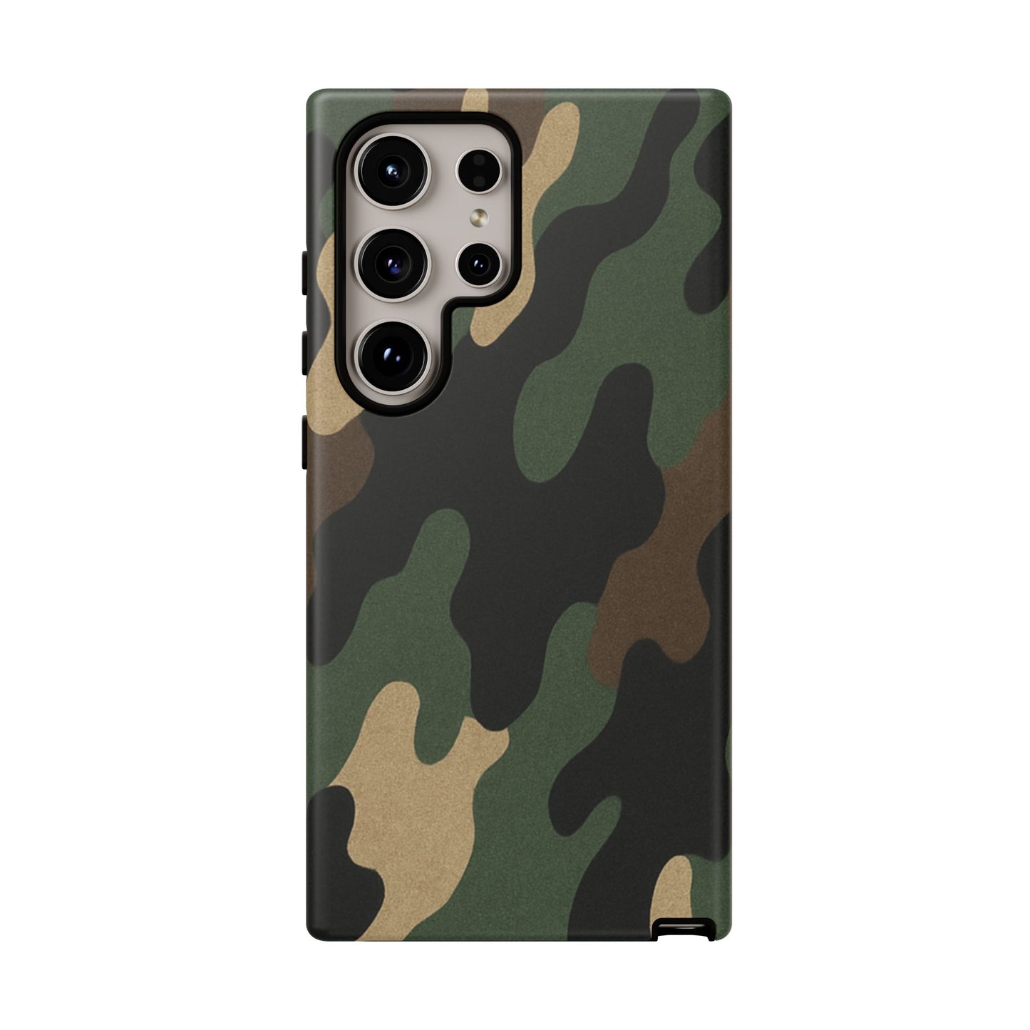 Military green camo tough phone case by Printify, rugged protective cover for smartphone with military-inspired design.