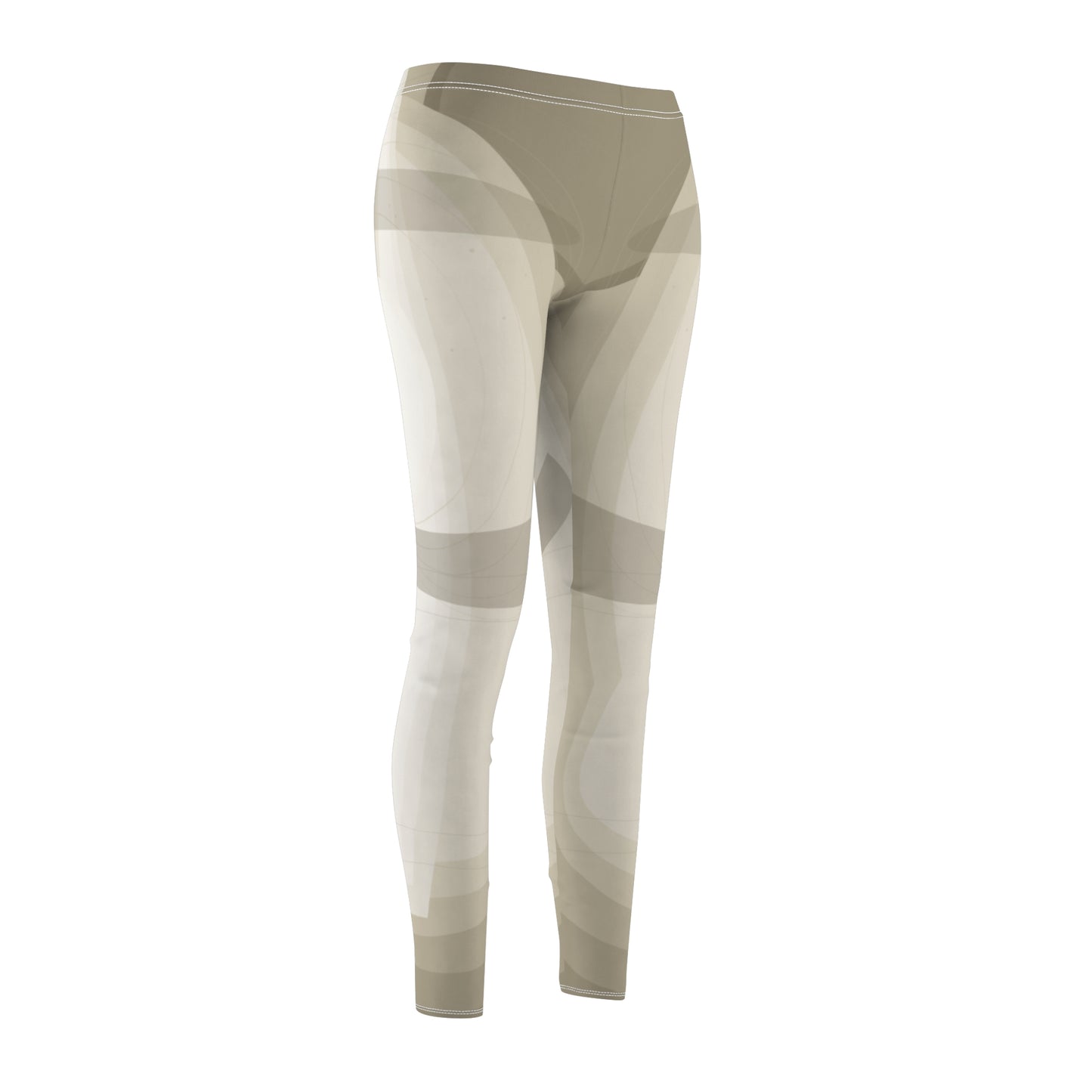 Neutral Abstract Geometric Pattern Leggings