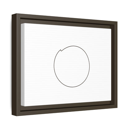 Framed matte canvas wall art featuring a minimal circular line design in black and white.