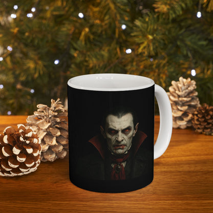 Gothic Dracula Vampire Ceramic Mug, Perfect for Halloween, Spooky Gifts, Coffee Lovers, Home Decor, 11oz & 15oz Sizes