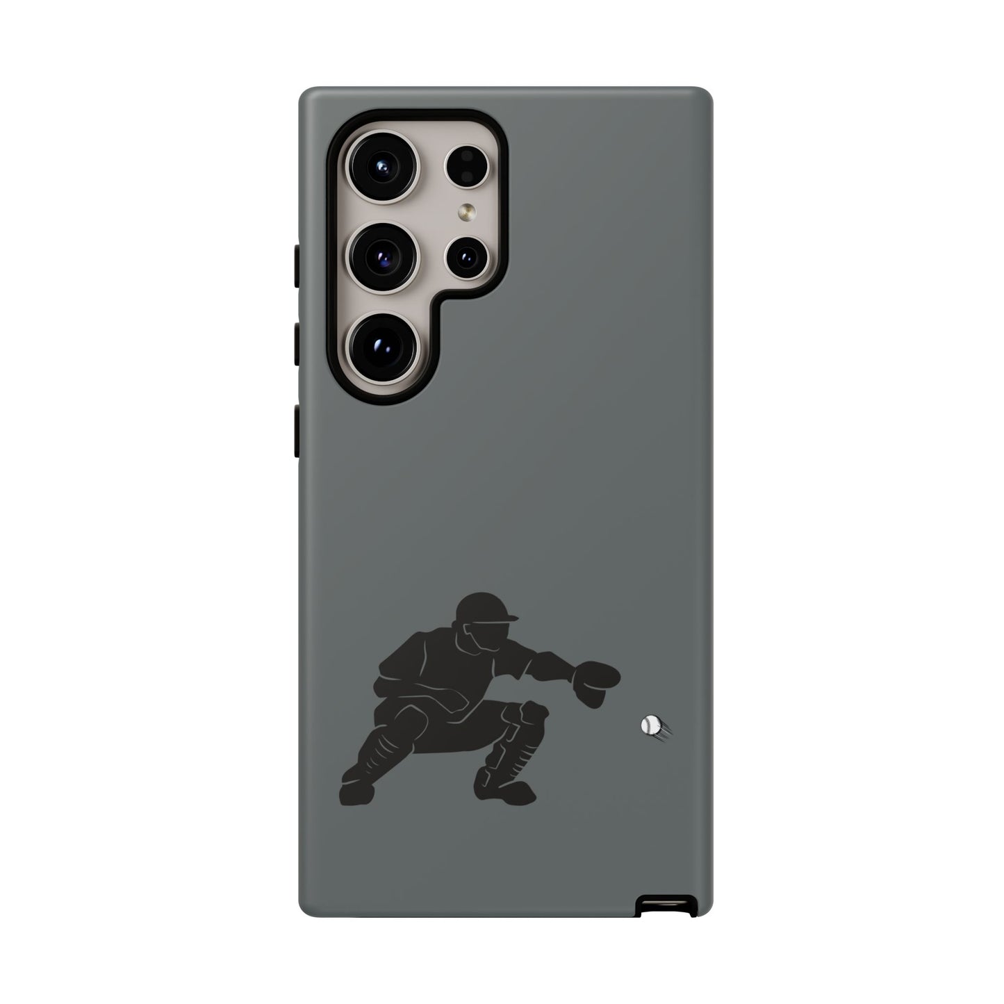 Printify baseball catcher phone case, tough protective cover with catcher design, fits smartphone models, durable and stylish.