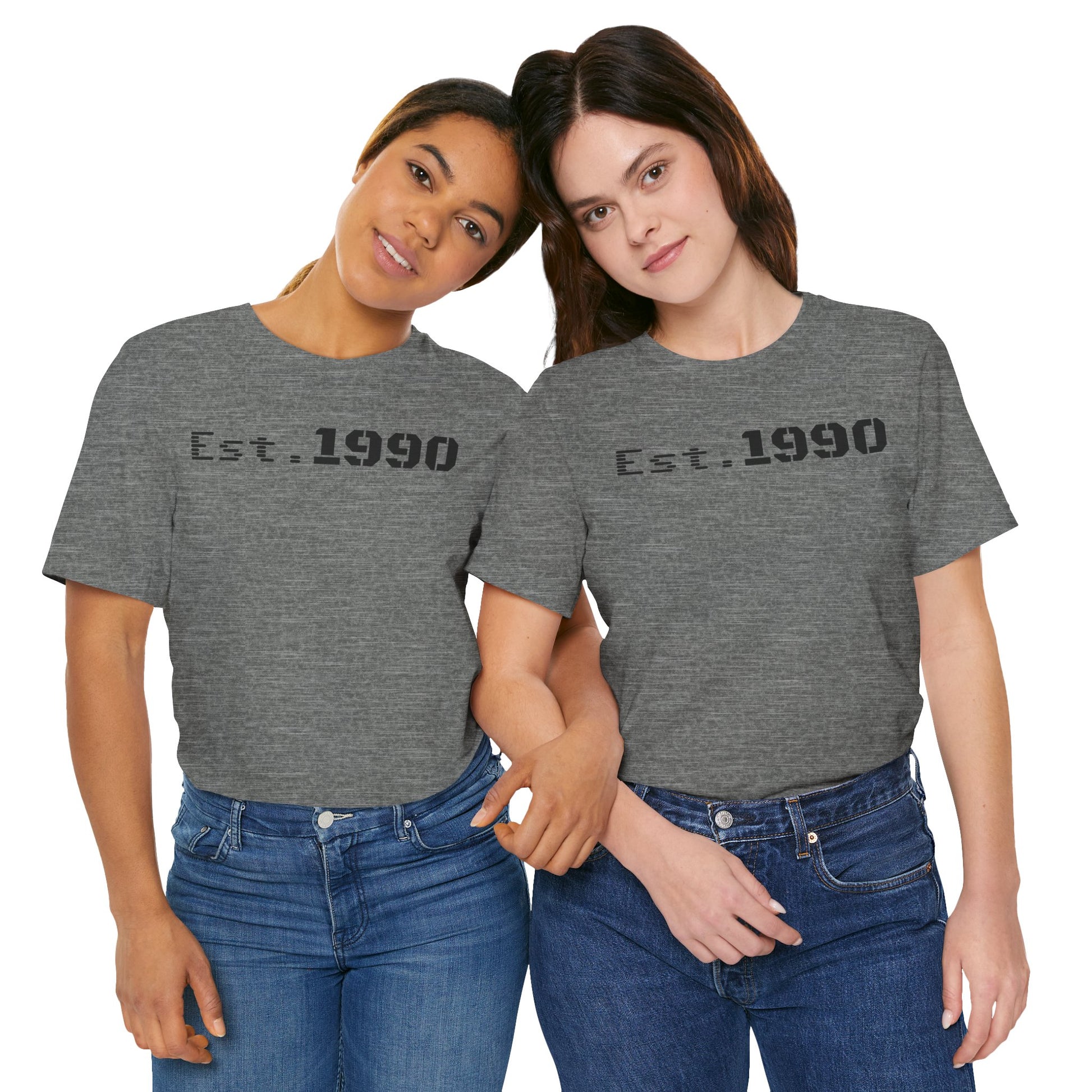 Unisex Est. 1990 Nostalgic Jersey Tee - Perfect Gift, Vintage Style, Retro Fashion, Birthday Celebration, Casual Wear - TRV
