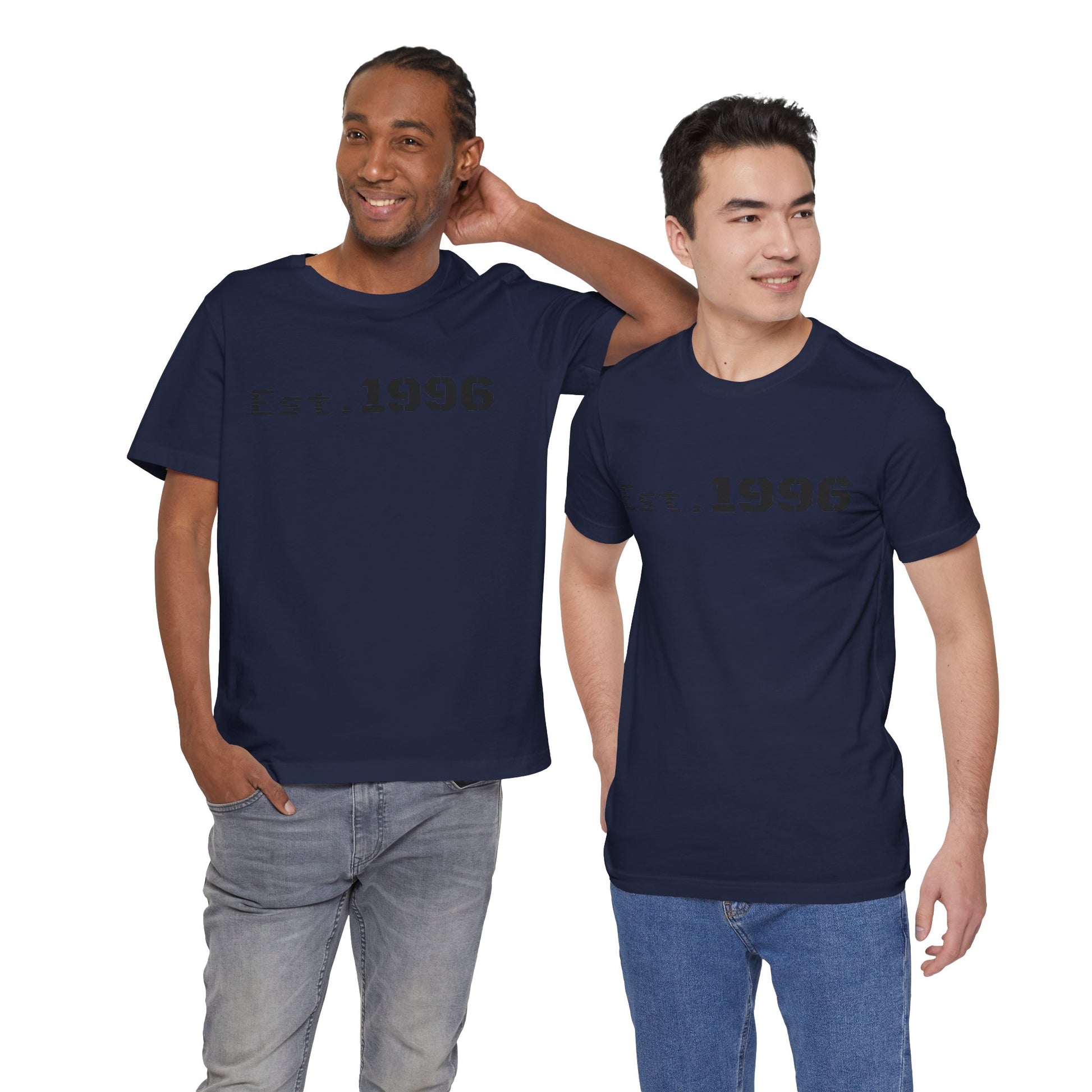 Vintage Est. 1996 T-shirt by Printify featuring a classic design, perfect as a birth year birthday gift.
