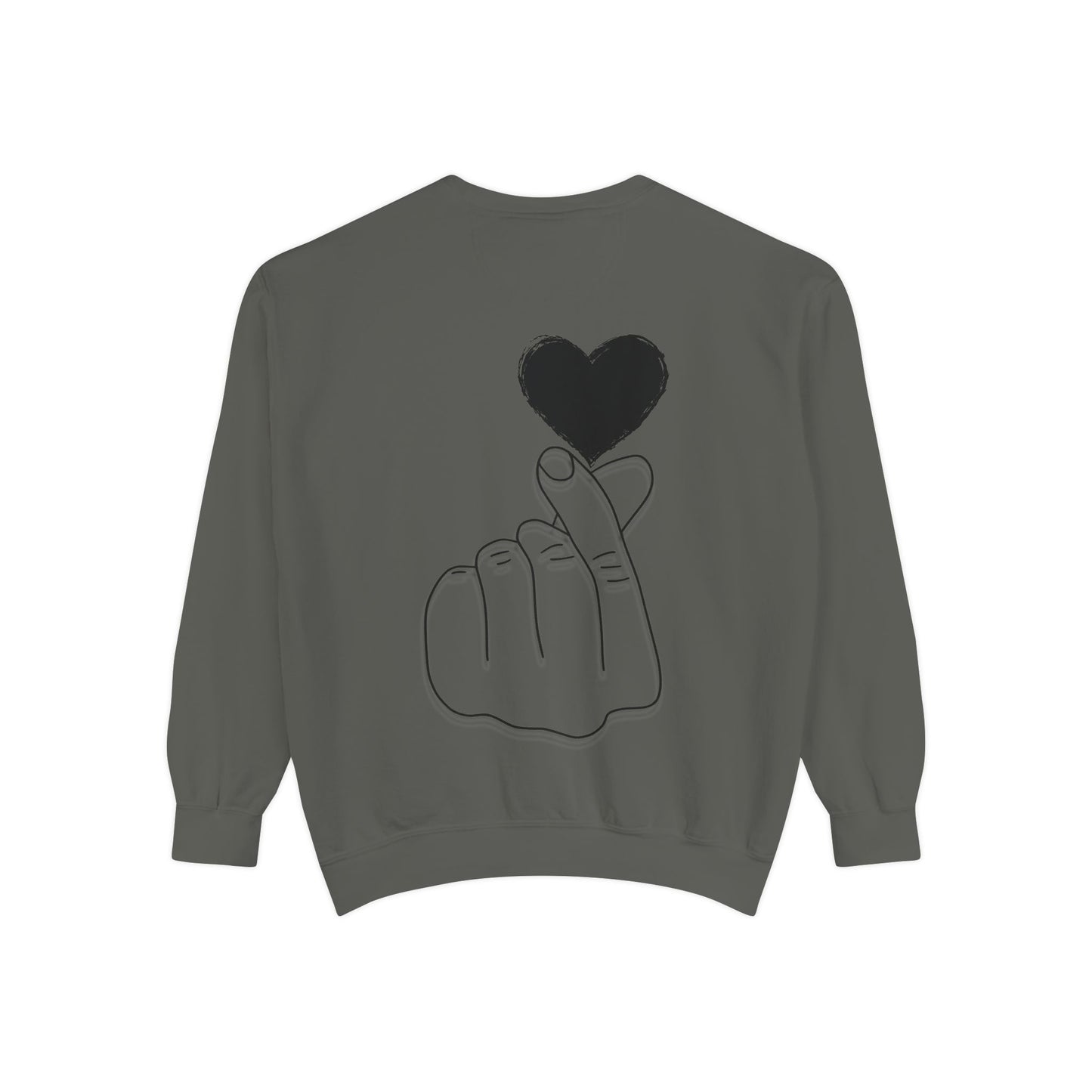 Unisex Garment-Dyed Sweatshirt with Heart Design - Cozy & Stylish