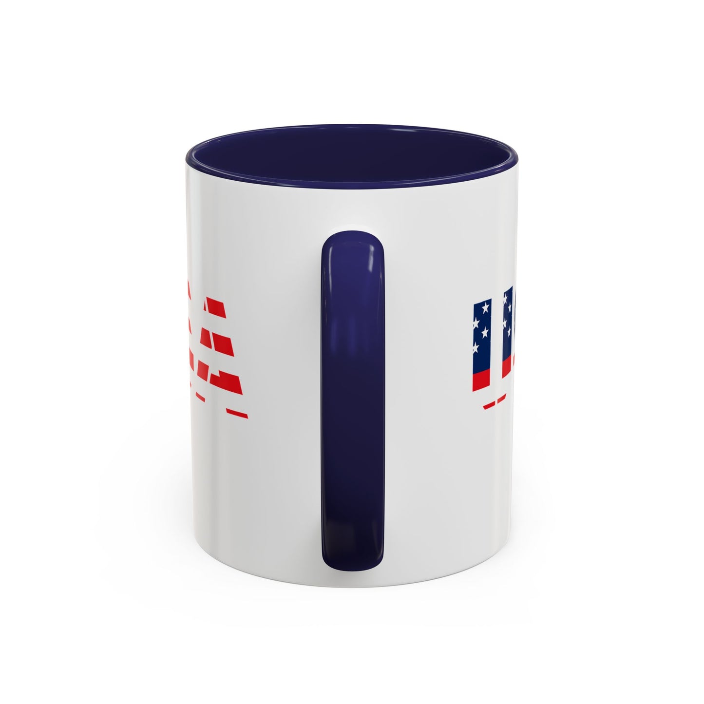 USA Flag Accent Coffee Mug — Patriotic 11/15oz Ceramic Coffee Cup