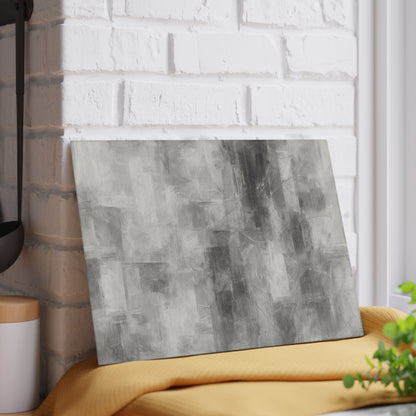 Glass Cutting Board — Abstract Gray Brushstroke Tempered Glass Chopping Board