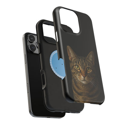 Magnetic Impact-Resistant Phone Case — Realistic Tabby Cat Portrait