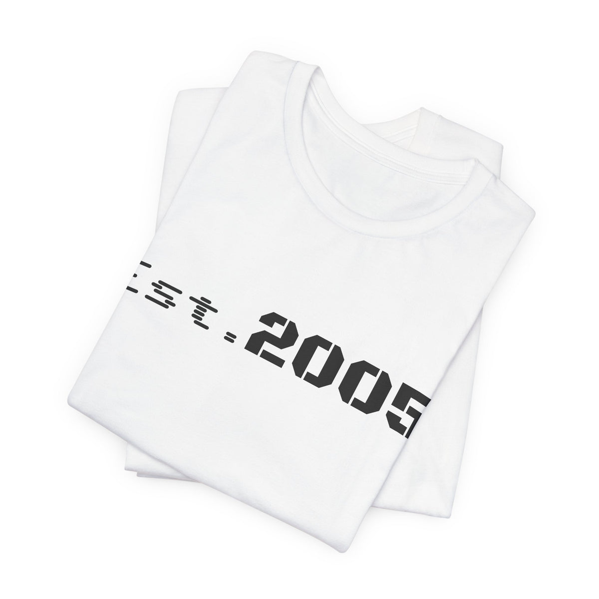 Black Est. 2005 T-shirt by Printify featuring minimal anniversary year design, casual crew neck style, and soft cotton fabric.