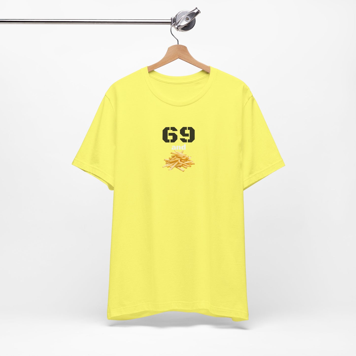 Funny 69 And French Fries Graphic Tee, Casual Humor Shirt, Cute Gift, Stylish Graphic Top, Unisex Quirky T-Shirt, Everyday Wear