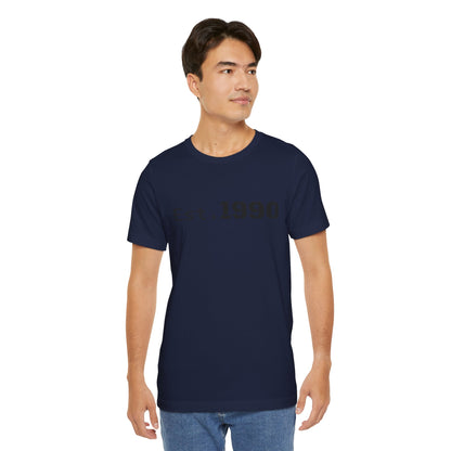 Vintage Est. 1990 T-shirt by Printify featuring a classic design and comfortable fit, perfect for celebrating birth year style.