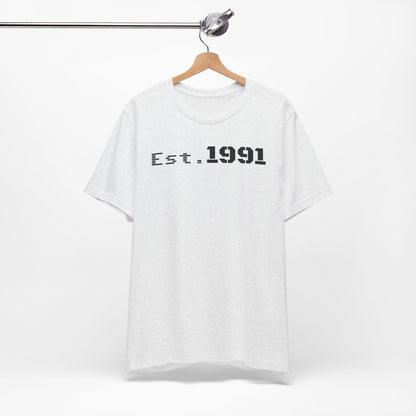 Established 1991 Unisex Jersey Tee | Vintage Anniversary Gift | Casual Wear, Birthday Shirt, Retro Style, Statement Tee, Gift for Him/Her - TRV