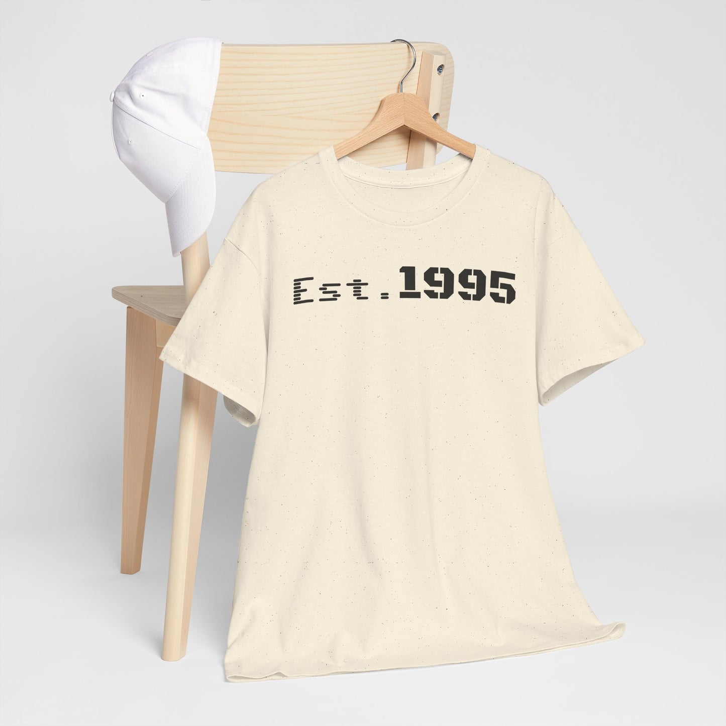 Unisex Heavy Cotton Tee - Est. 1995, Vintage Birthday Gift, Customizable Tee, Retro Unisex Shirt, Casual Everyday Wear