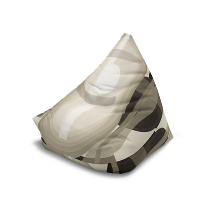 Abstract neutral swirl bean bag cover by Printify, modern home decor accent in soft, neutral tones for living room style.