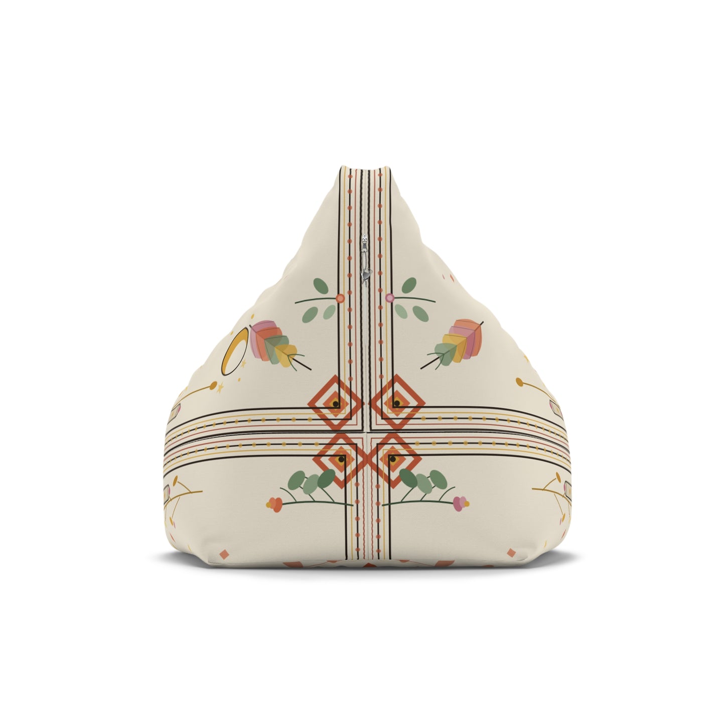 Boho Sunburst Bean Bag Cover — Floral Mandala Pattern