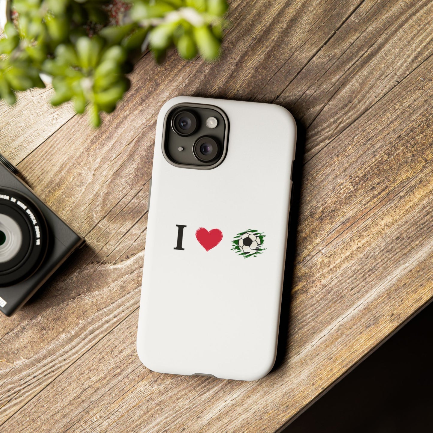 Soccer Phone Case, I Love Soccer, Tough Case Cover, Sporty Phone Accessories, Gift for Soccer Lovers, Unique Soccer Design - TRV