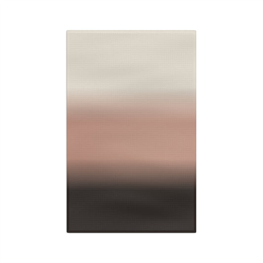 Neutral gradient ombre microfiber tea towel in blush to charcoal shades, featuring a soft, smooth texture for kitchen use.