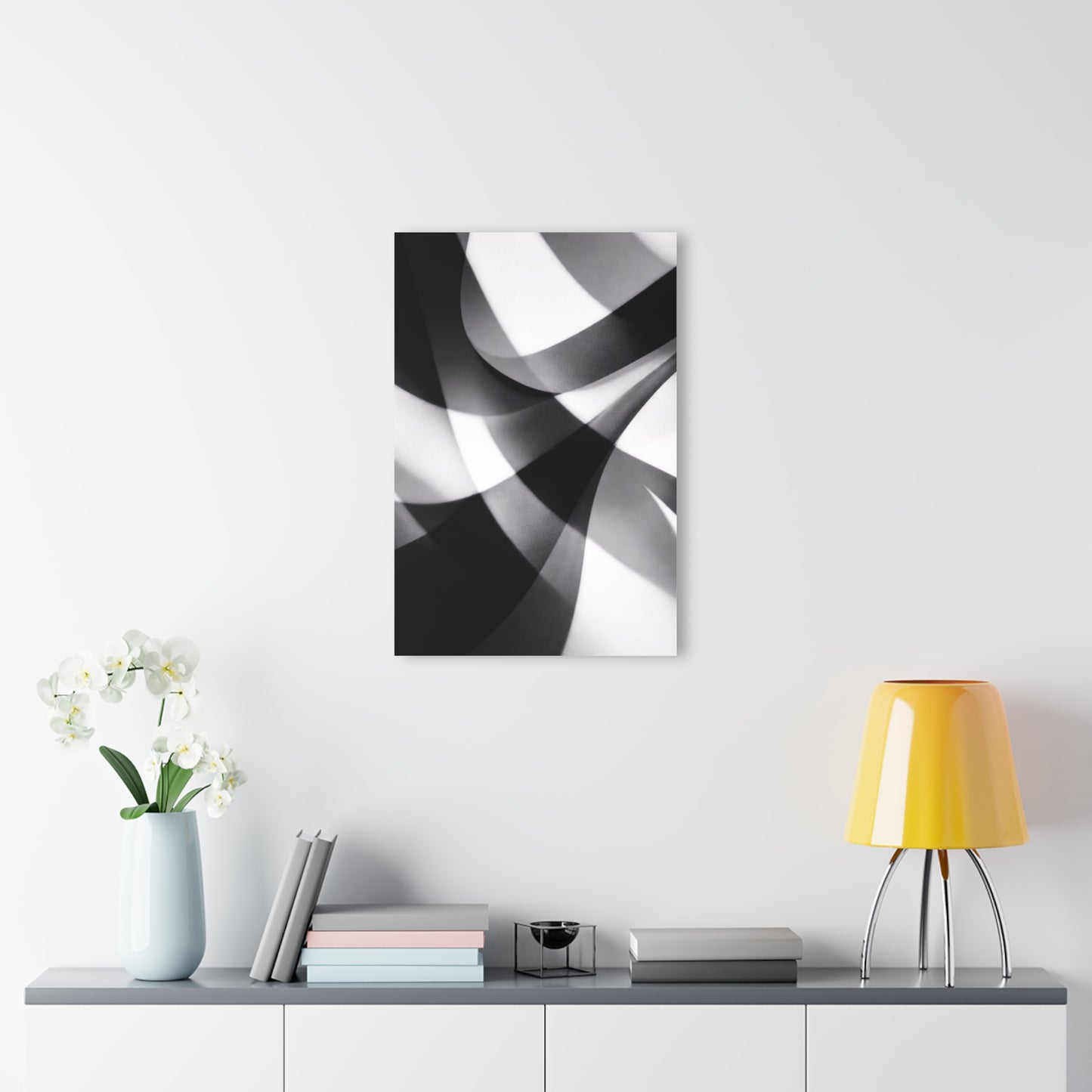 Abstract Black and White Geometric Acrylic Print | Wall Art French Cleat Hanging