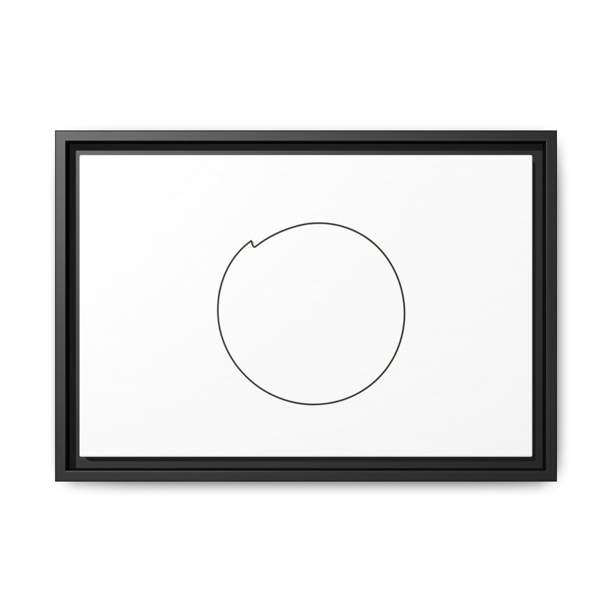 Framed matte canvas wall art featuring a minimal circular line design, printed by Printify.