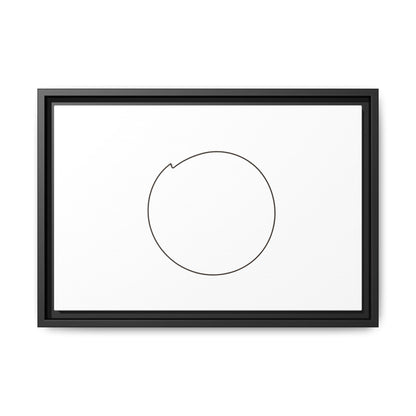 Framed matte canvas wall art featuring a minimal circular line design, printed by Printify.