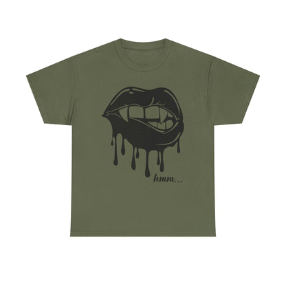 Edgy Graphic Tee - Dripping Lips Design - Unisex Heavy Cotton Tee
