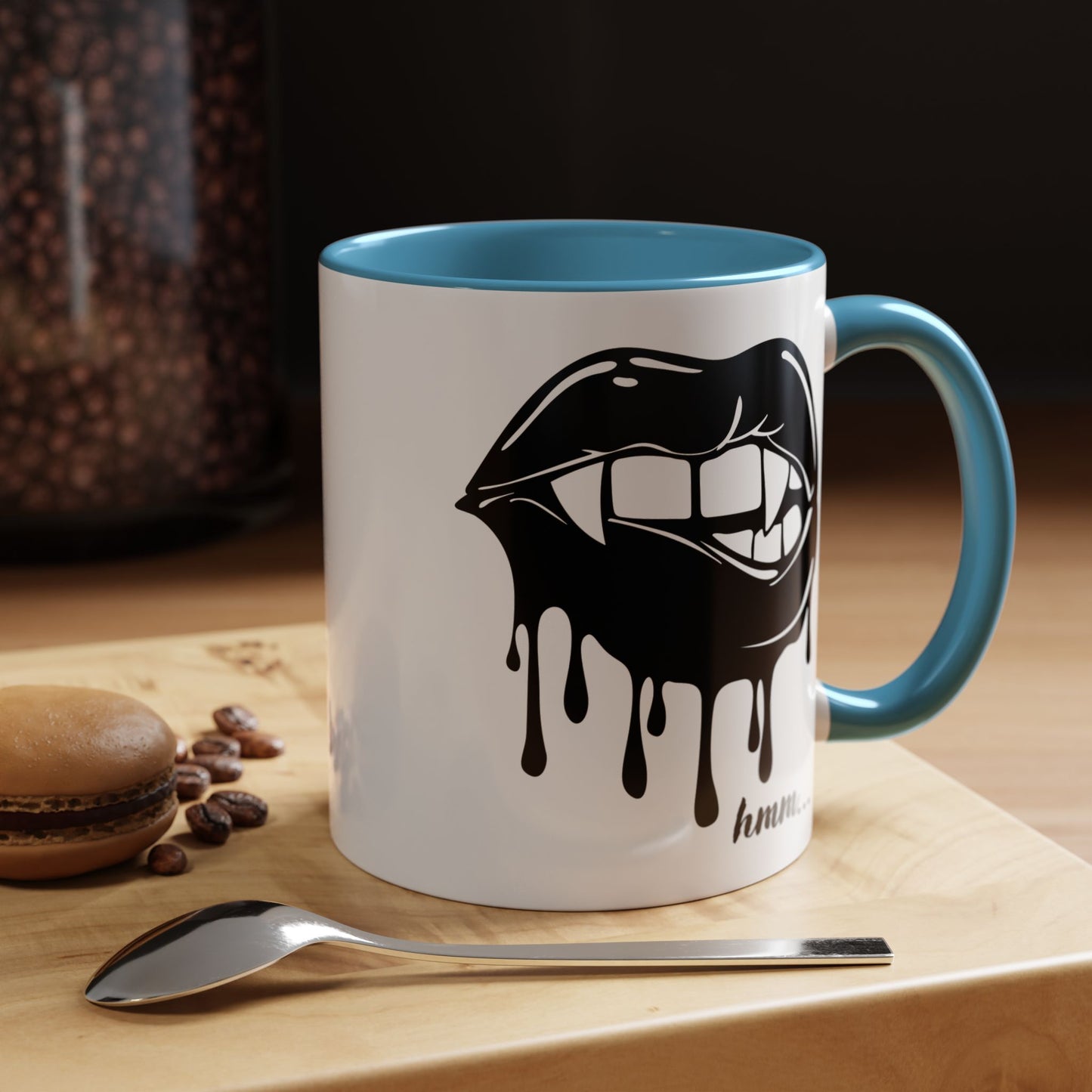 Dripping Lip Coffee Mug – "hmm..." Accent Ceramic Mug (11/15oz)
