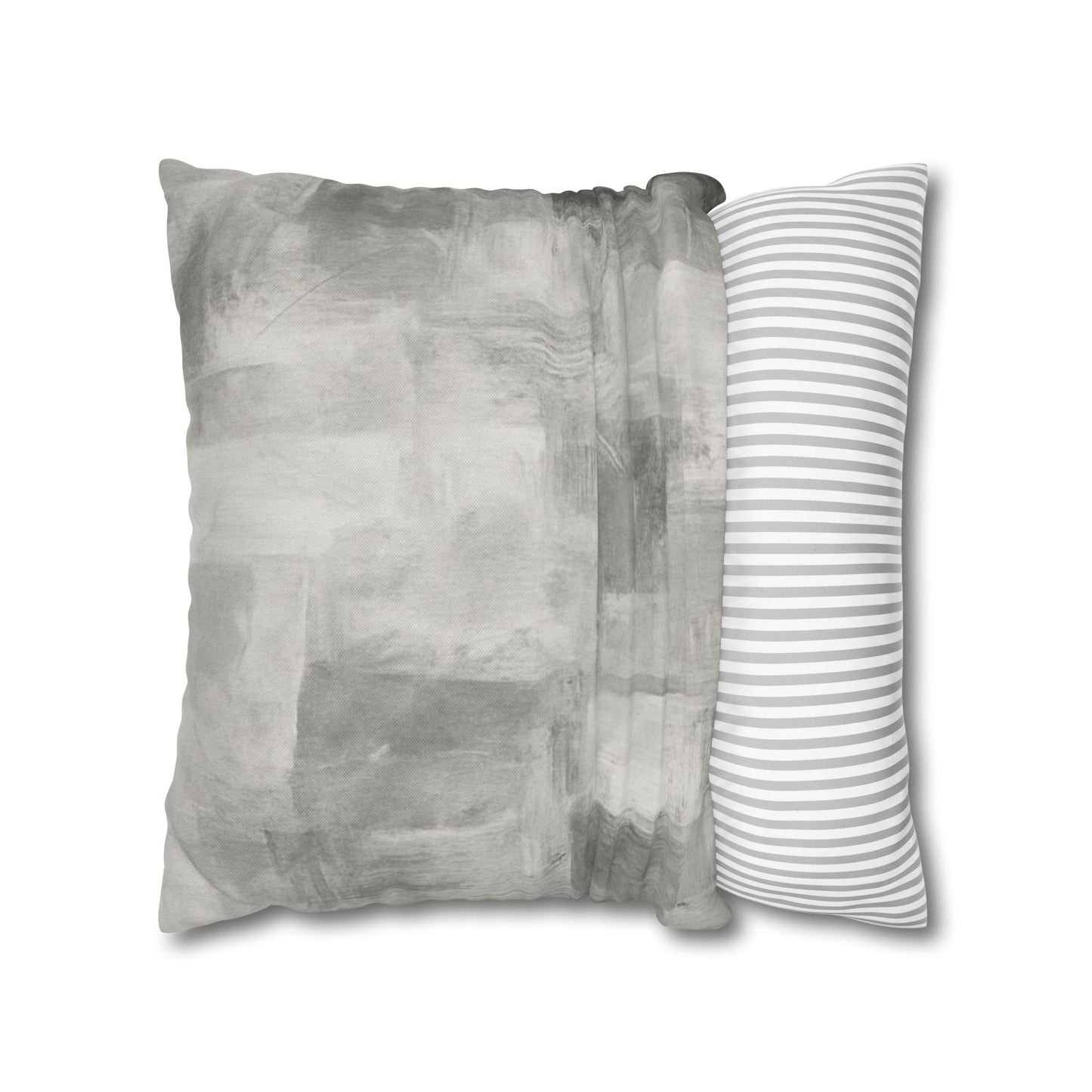 Watercolor Gray Decorative Pillowcase — Spun Polyester Square Throw Pillow Cover