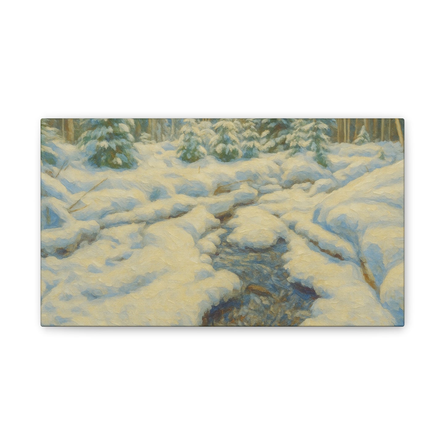 Winter Landscape Canvas Art, Nature Decor, Gallery Wall Art, Cozy Home Accent, Winter Wonderland Painting - TRV