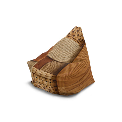 Woven Patchwork Texture Bean Bag Chair Cover | Rustic Boho Home Decor