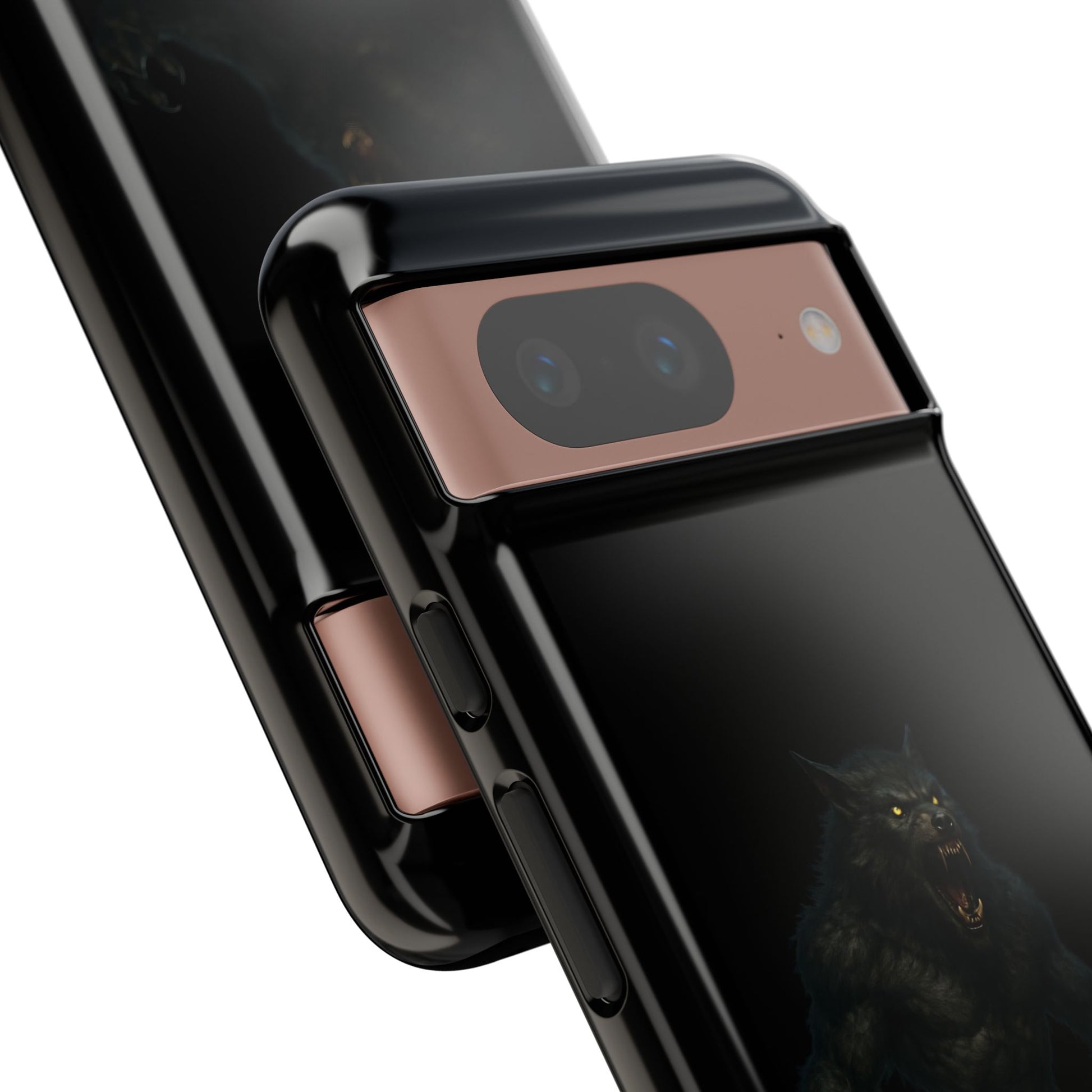 Dark monster graphic werewolf phone case by Printify, tough protective cover for smartphones with fierce, detailed monster design.