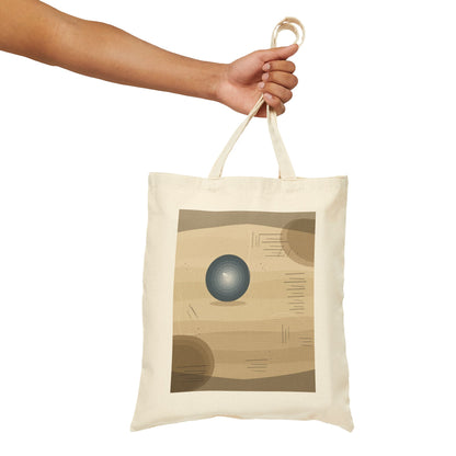 Minimalist Orb Abstract Tote Bag | Geometric Earth Tone Art - TRV
