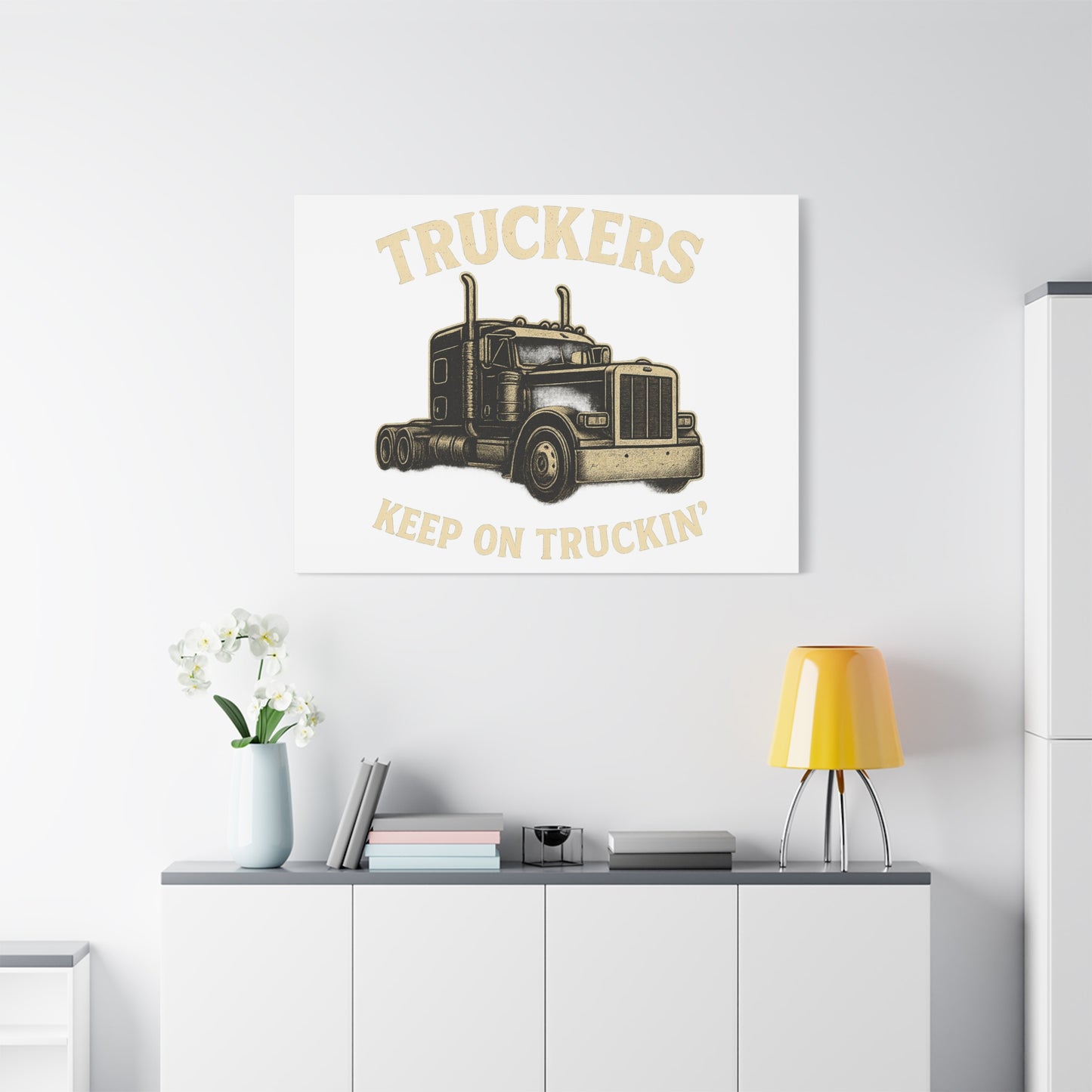 Truckers Canvas Wall Art, Keep on Truckin' Decor, Gift for Drivers, Trucking Artwork, Transportation Gift - TRV