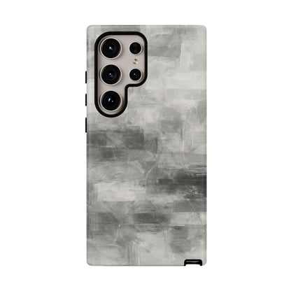 Abstract gray grid phone case for iPhone, tough protective cover with modern geometric design by Printify.