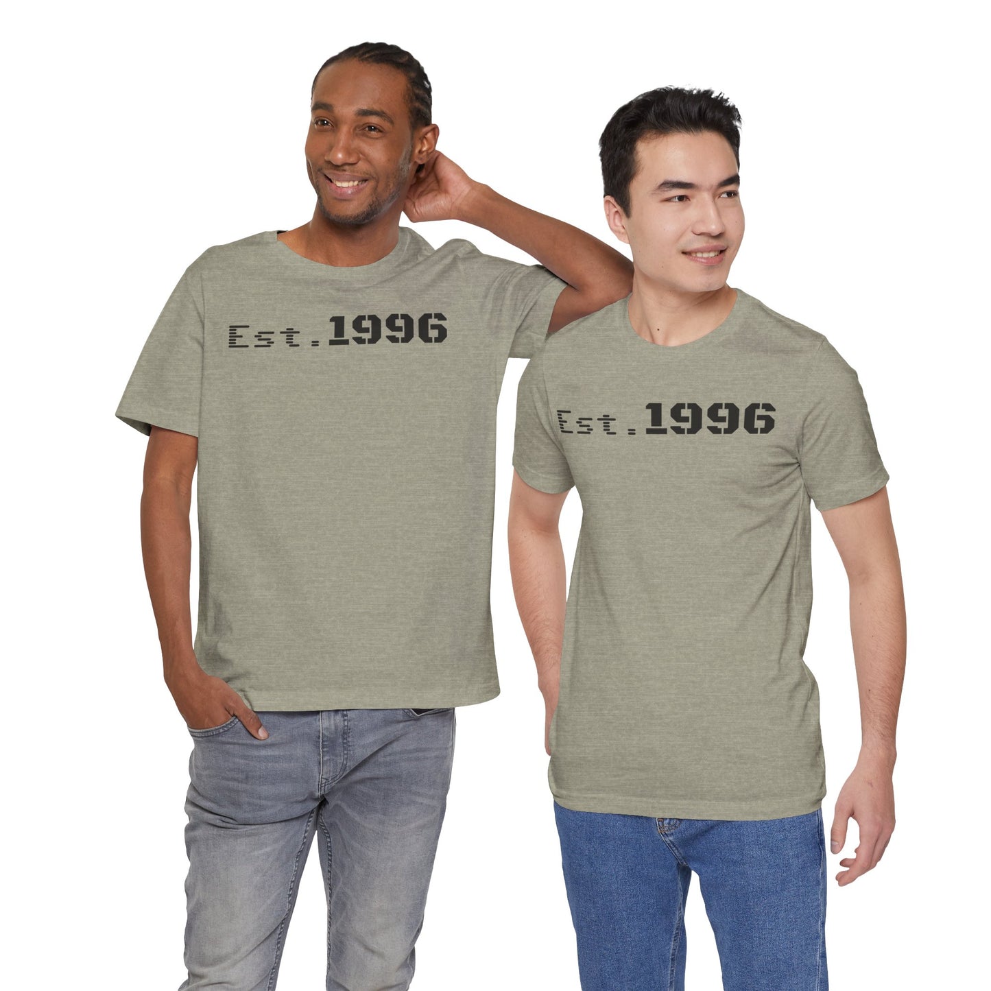 Unisex Jersey Tee - 'Est. 1996' Graphic Shirt, Birthday Gift, Casual Wear, Vintage Style, Retro Fashion, Gift for Him/Her - TRV
