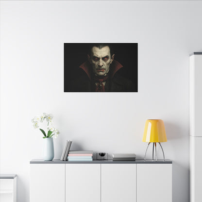 Vampire Portrait Canvas Wall Art – Gothic Dracula Matte Stretched Print