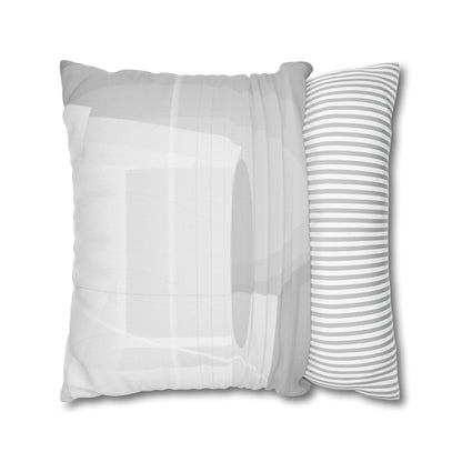Abstract Geometric Grid Spun Polyester Pillowcase