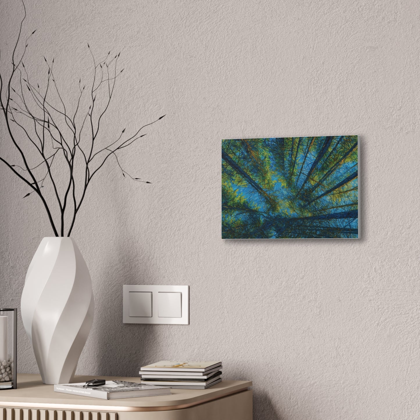 Forest Canopy Canvas Print — Upward View Trees Wall Art (Stretched Canvas 0.75")