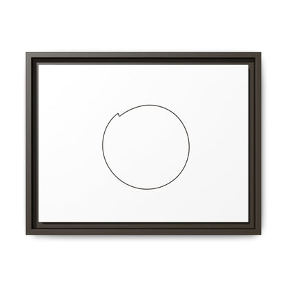 Framed matte canvas wall art featuring a minimal circular line design, by Printify, with a sleek, modern aesthetic.