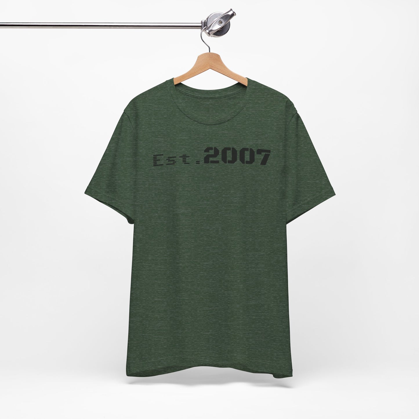 Unisex Casual Tee with Established 2007, Vintage T-Shirt, Anniversary Gift, Birthday Shirt, Year Established Top