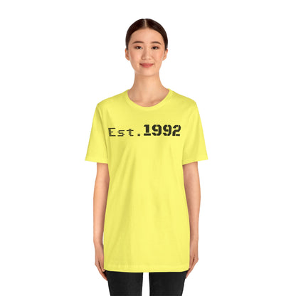 Est. 1992 Short Sleeve Tee - Retro Unisex T-Shirt, Birthday Gift, Vintage Style Shirt, Casual Wear, Trendy Outfit