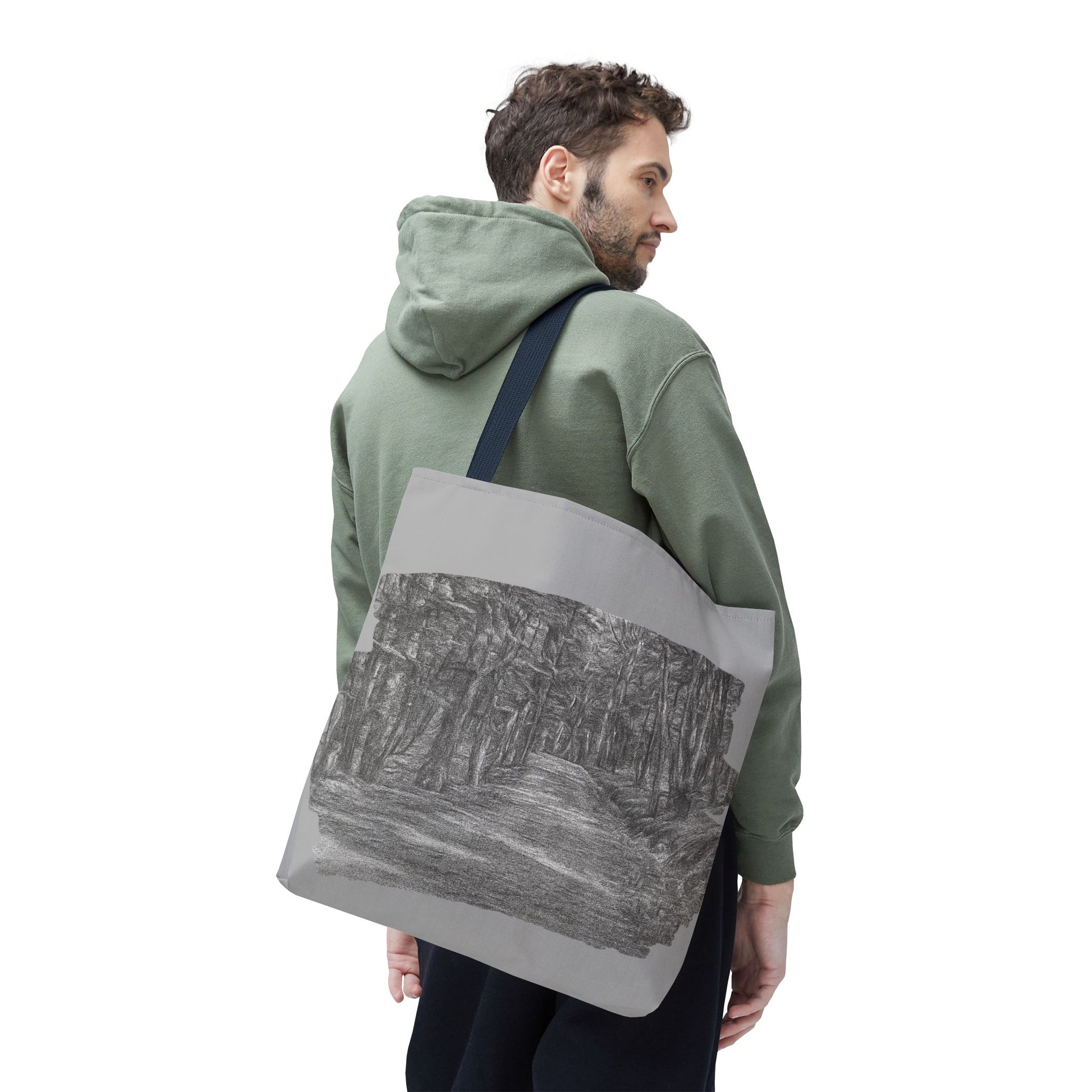 Scenic Path Tote Bag, Reversible Tote, Eco-Friendly Shopper, Outdoor Adventure Bag, Gift for Nature Lovers, Stylish Carryall - TRV
