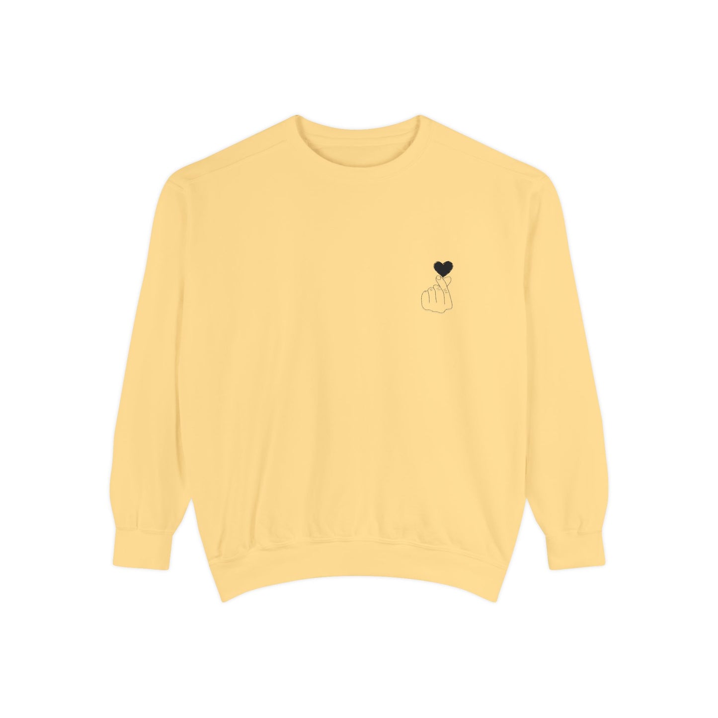 Unisex Garment-Dyed Sweatshirt with Heart Design - Cozy & Stylish