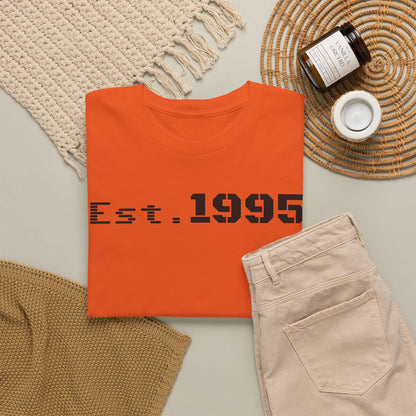 Unisex Heavy Cotton Tee - Est. 1995, Vintage Birthday Gift, Customizable Tee, Retro Unisex Shirt, Casual Everyday Wear