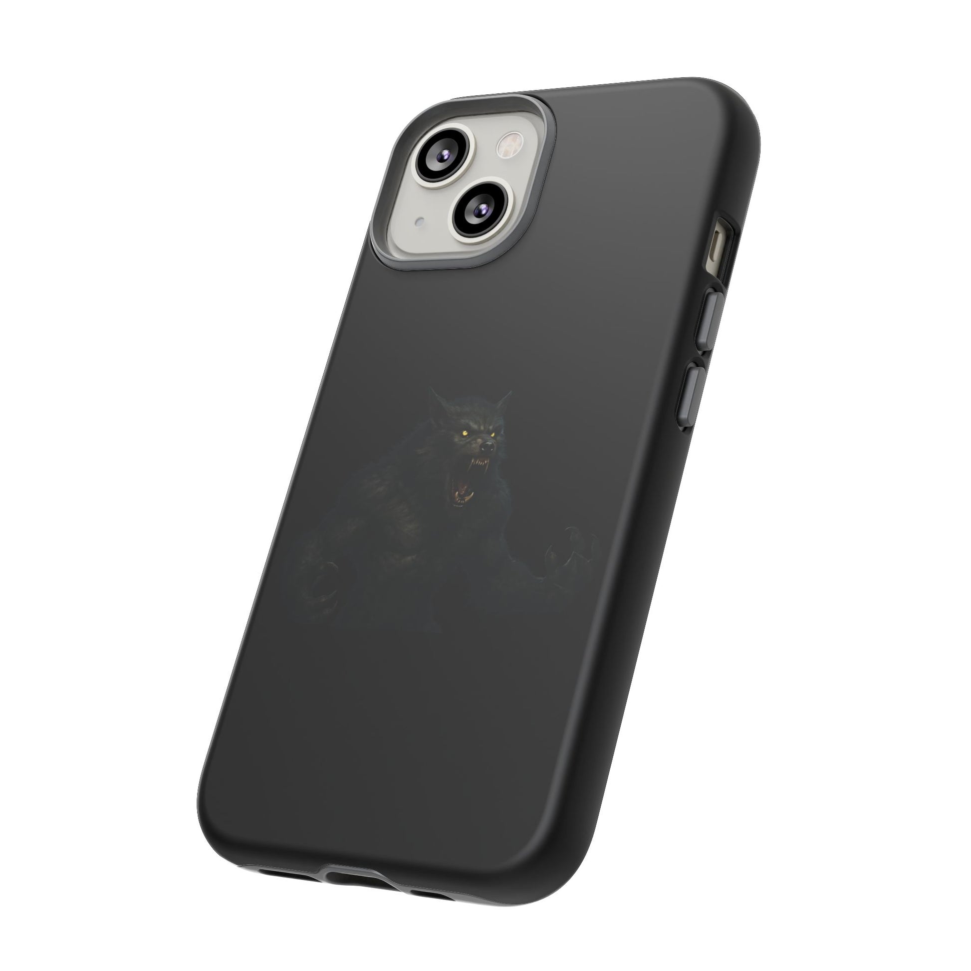Werewolf phone case with dark monster graphic, tough protective design for smartphones, by Printify.