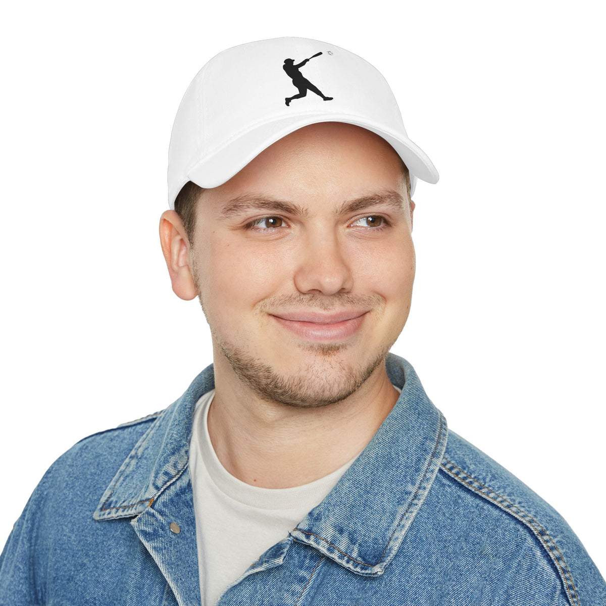 Silhouette batter baseball cap by Printify, adjustable hat with a sporty design and curved brim, perfect for casual wear.