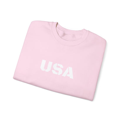 Printify USA crewneck sweatshirt featuring patriotic design, cozy fit, perfect for everyday wear and seasonal celebrations.