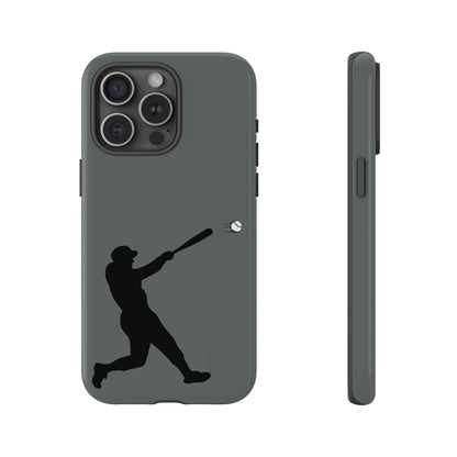 Printify baseball batter phone case, tough protective smartphone cover featuring a baseball player design for fans.
