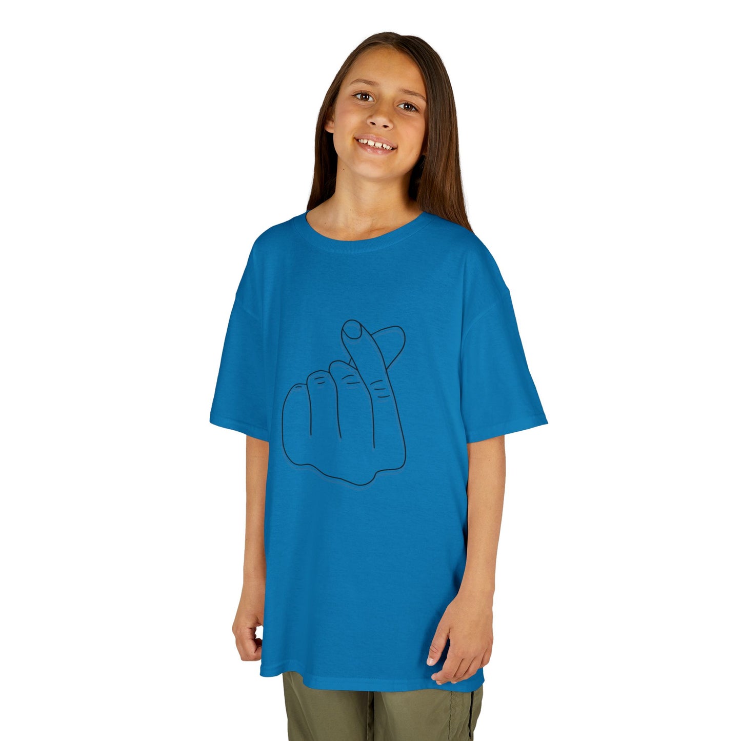 Cute Kids Heavy Cotton Tee - K-Pop Inspired Love Gesture