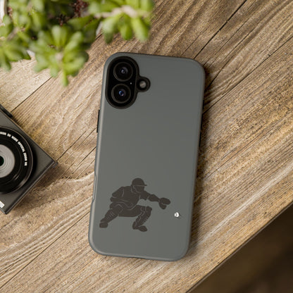 Printify baseball catcher phone case, tough protective cover with detailed catcher glove and ball design on durable material.