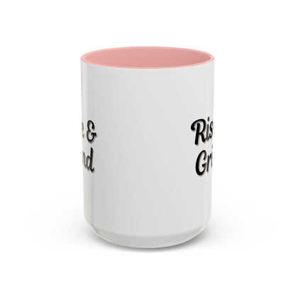 Rise & Grind Coffee Mug – Motivational Black Accent Mug for Daily Inspiration - TRV